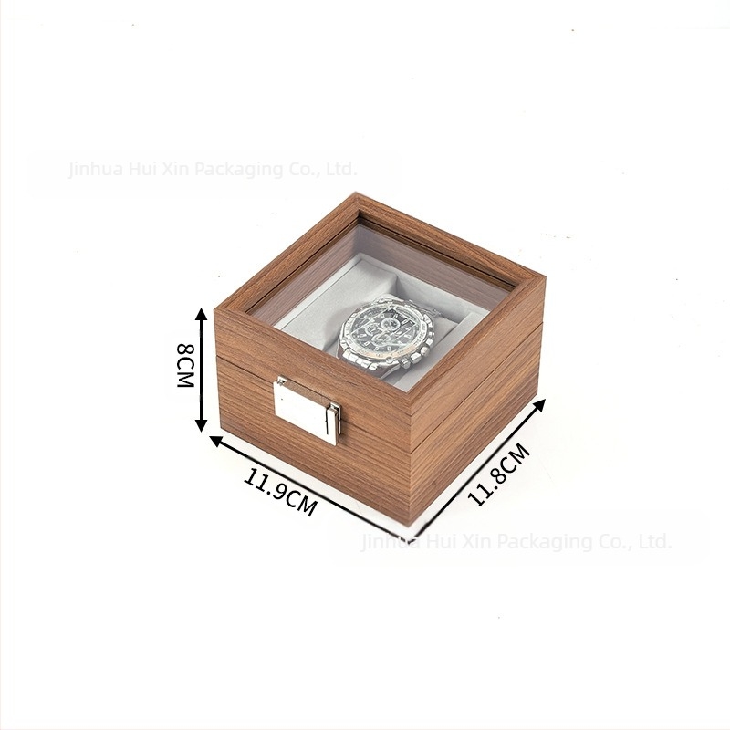 Кутия за съхранение на дървени часовници от черен орех, многофункционална кутия за колекция от часовници и бижута