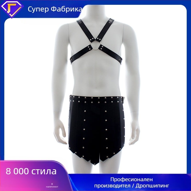 Amazon Hot Sexy Leather Adult Products Spot Wholesale sm Bound Fierce Men's Chest Band Warrior Bickfight Poli