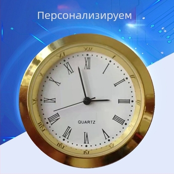 Кварцов часовник, кристален занаятчийски часовник, кръгъл Char, сребърен корпус, римски буквален Char, глава на часовник, черен щифт