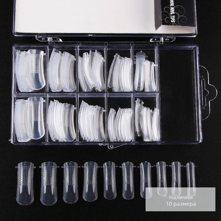 Бърза фототерапия за нокти с кристално парче за нокти, прозрачно удължаване, лепенка, удължаване на ноктите, помощна форма за нокти 100 части