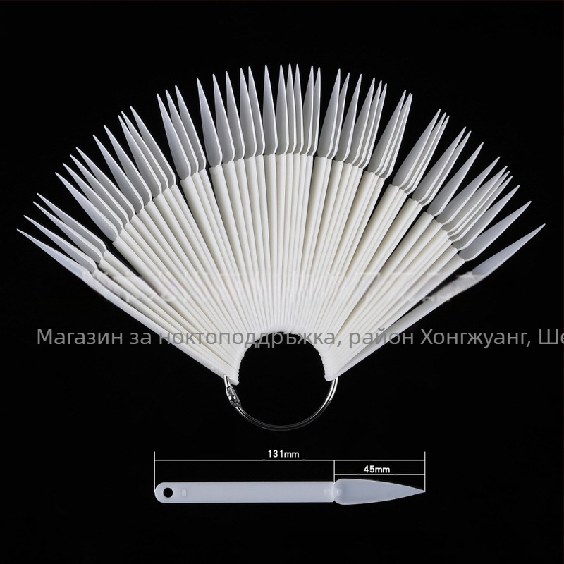 Инструменти за маникюр, ветрилообразна цветна карта, 50 броя, ветрилообразна заострена цветна карта с форма на нокти, прозрачна цветна карта, маникюр, ексклузивен през граница