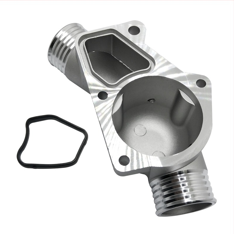 Корпус за термостат за кола, подходящ за корпус на термостат BMW 11531722531, сребрист корпус за тръба