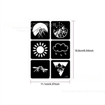Шаблон за изрязване на трансгранична татуировка, сок от татуировка, къна, помощен шаблон за татуировка „Направи си сам“, версия на стикер