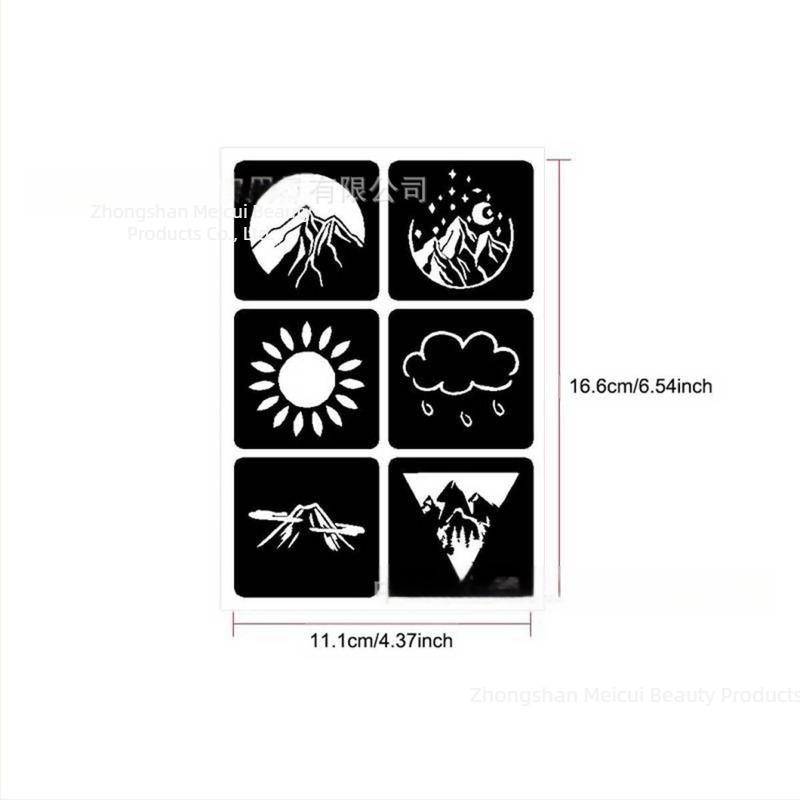Шаблон за изрязване на трансгранична татуировка, сок от татуировка, къна, помощен шаблон за татуировка „Направи си сам“, версия на стикер