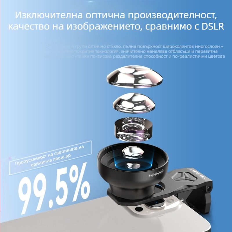 Новият макро обектив за мобилен телефон Ba Wei на Apexel с HD Af Lotus покритие, професионална идентификация на бижута, снимане на открито