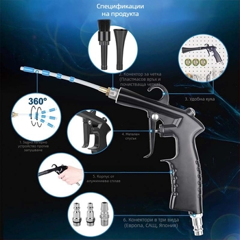 Трансграничен нов горещо продаван пистолет за почистване на автомобили Многофункционален мощен пистолет за почистване на тръби Пистолет за химическо чистене Tornado