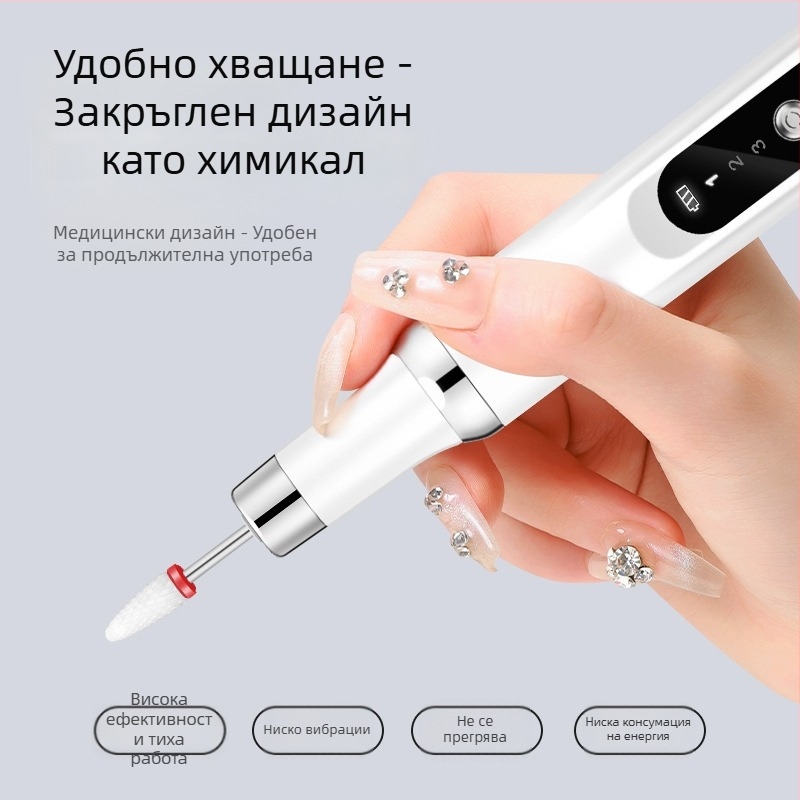 Електрическа шлайфмашина за нокти, мини преносима писмена тестова шлифовъчна машина за нокти, зареждане, инструмент за шлифовъчна машина за нокти, фабрика на едро