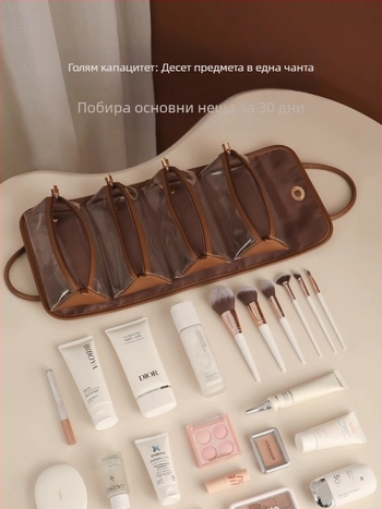 Козметична чанта с нишов дизайн, голям капацитет, лека луксозна чанта за съхранение, усъвършенствана чанта за пране, чанта за съхранение, дамска трансгранична партида