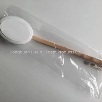 Глава за четка от вълна EVA с дървена дръжка, апликатор за четка за вана с пяна, дървена четка за вана на склад