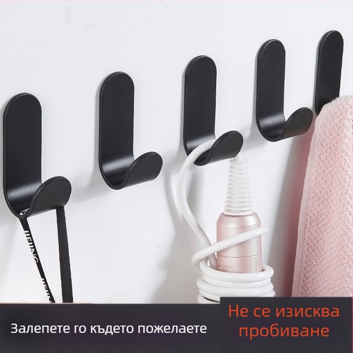 Кука за закачалка за дрехи, Самозалепваща се кука без пробиване за дрехи зад вратата, Самозалепваща се кука за стена в банята, Държач за слушалки
