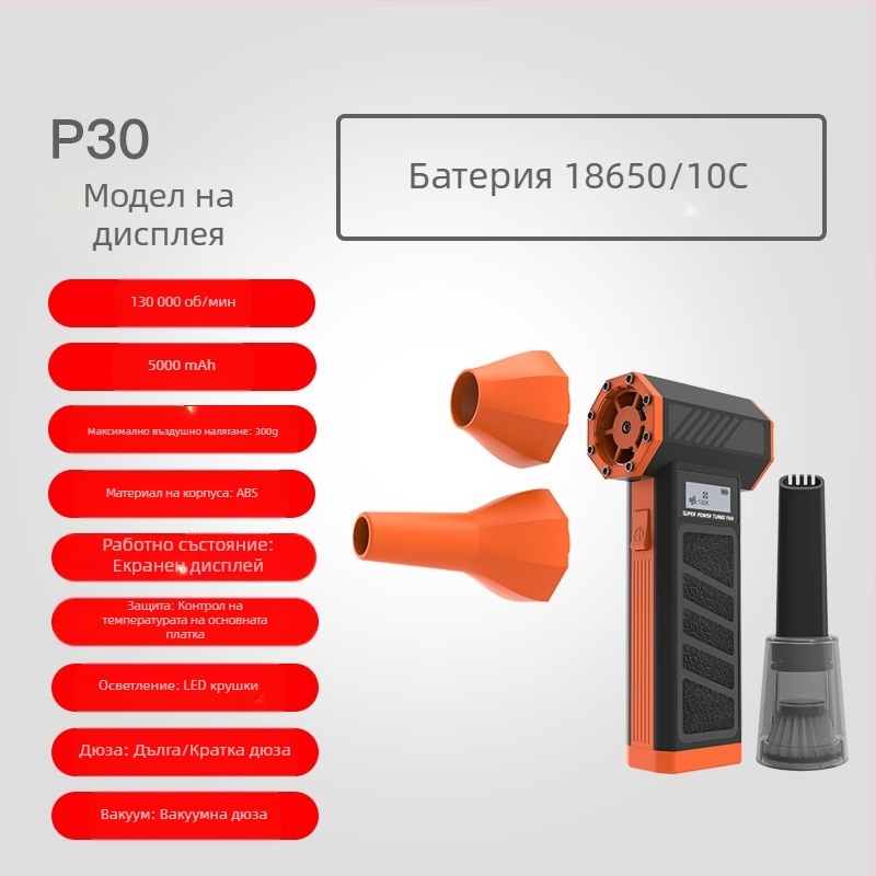 Трансграничен нов продукт 130000 оборота Супер вятър Високоскоростен турбовентилатор Външен преносим безчетков мотор Ръчен вентилатор за насилие