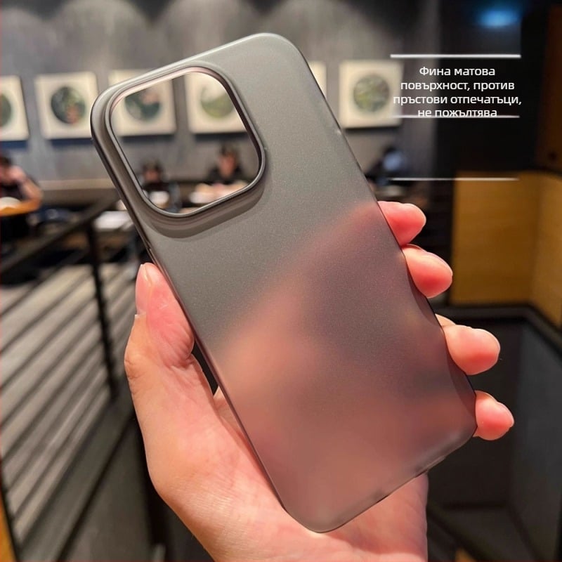 Матиран прозрачен твърд калъф от PC за iPhone 14 Pro Max, съвместим с iPhone 16 и iPhone 17