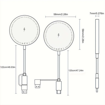 Безжично зареждане magsafe15W магнитно бързо зареждане с колан AC двупортово ултратънко магнитно безжично зарядно устройство