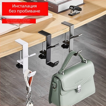 Куки за раници за студентски бюра на едро, налични на склад, чанти за странично окачване, без лепило, подвижни, мобилни, единични куки за бюро