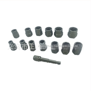 Комплект от 14 части, гайка с висок издърпващ механизъм, втулка за контразъбец, плъзгаща се втулка за зъб, винт, повредена гайка, издърпващ механизъм за гайка