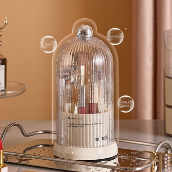 Въртяща се кутия за съхранение на козметика, многослойна цилиндър за съхранение на писалки за вежди, настолна тоалетка, държач за писалки, стойка за червило, различни принадлежности