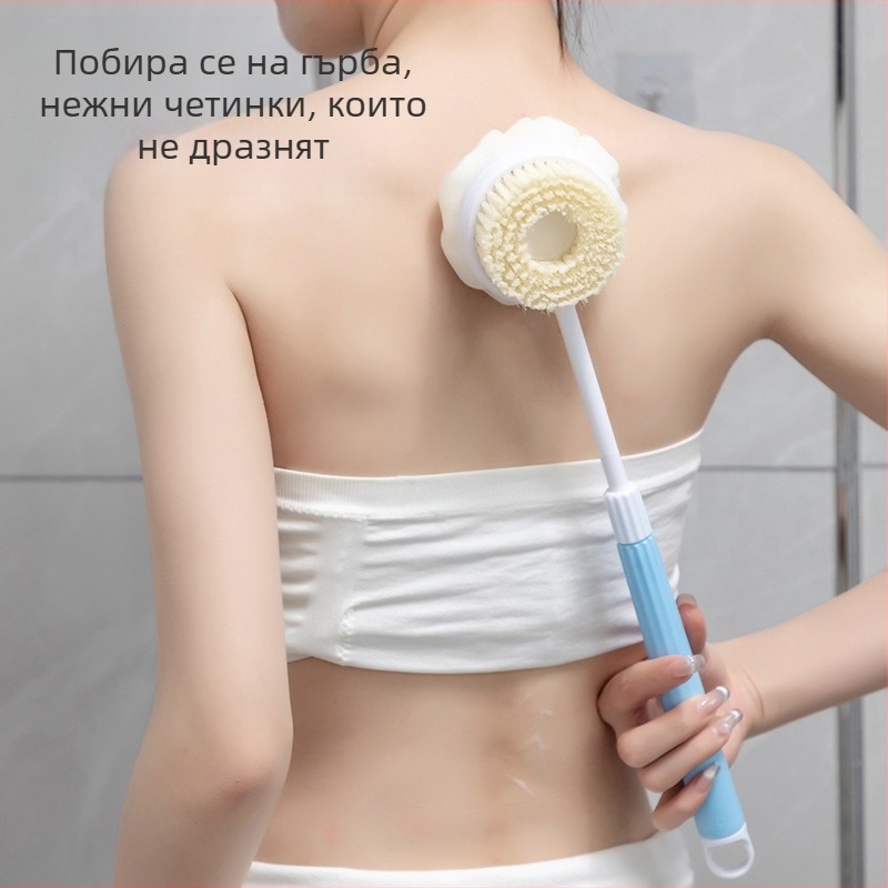 Прибираща се четка за вана, четка за вана с артефакт и мека коса, четка за вана с кал, дълга четка за вана с разтриване на гръб