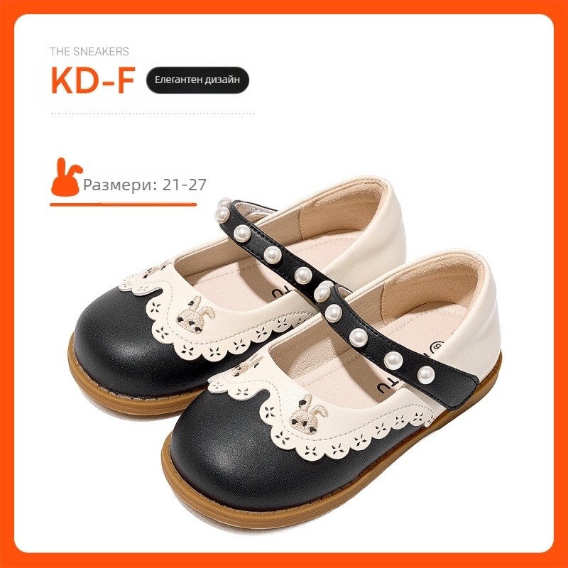 Carter Rabbit 2024 Нови есенни малки кожени обувки в британски академичен стил, обувки Mary Jane Princess, обувки за момчета и момичета, ученически обувки