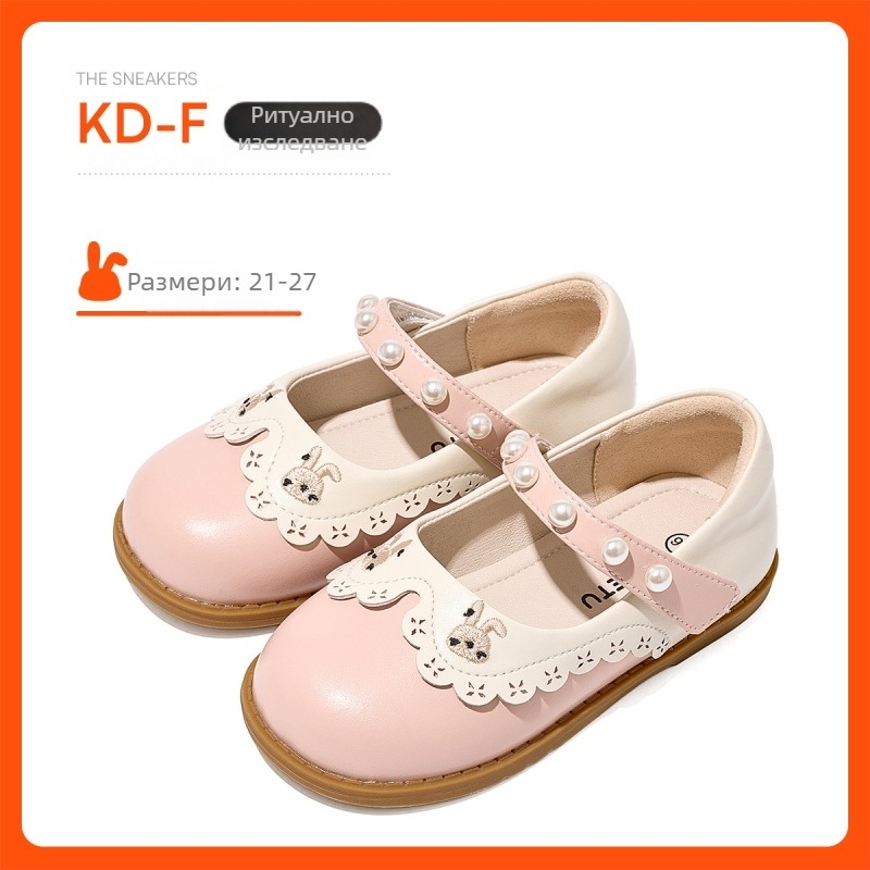 Carter Rabbit 2024 Нови есенни малки кожени обувки в британски академичен стил, обувки Mary Jane Princess, обувки за момчета и момичета, ученически обувки