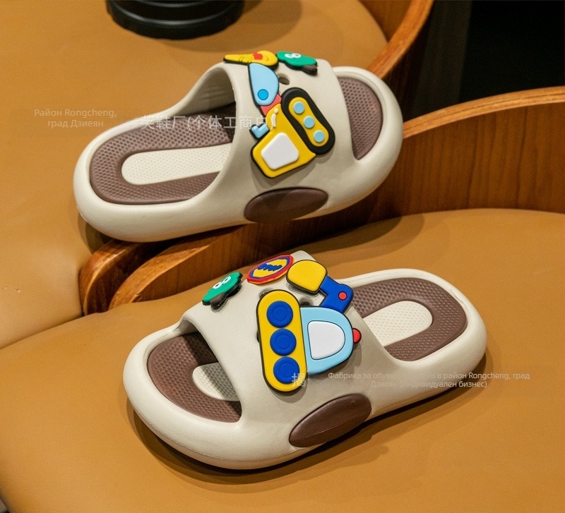 Детски пантофки с анимационни филми за момчета и момичета, летни, за вътрешна употреба, неплъзгащи се, за средни и големи деца, бебешки пантофки