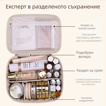 Трансгранична горещо продавана преносима, подвижна, многофункционална козметична чанта с голям капацитет, водоустойчива чанта за съхранение на козметика и тоалетни принадлежности