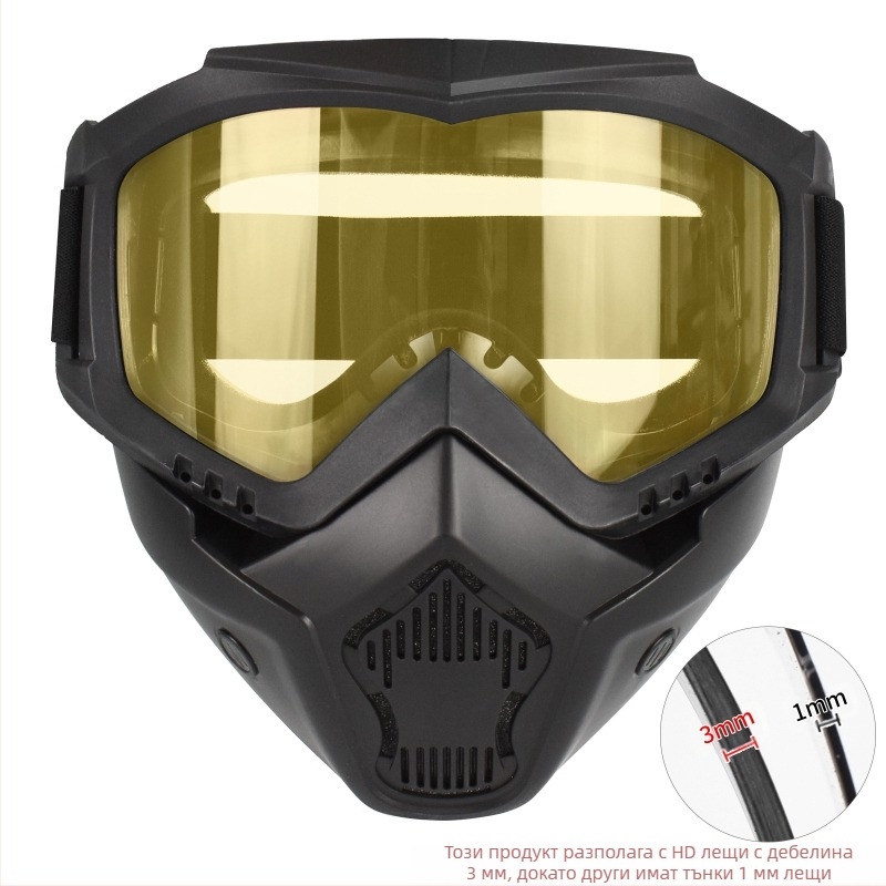 Тактическа маска Zlang за езда на открито, ски бягане, очила за маска, леща 3 мм, защитно оборудване за открито CS