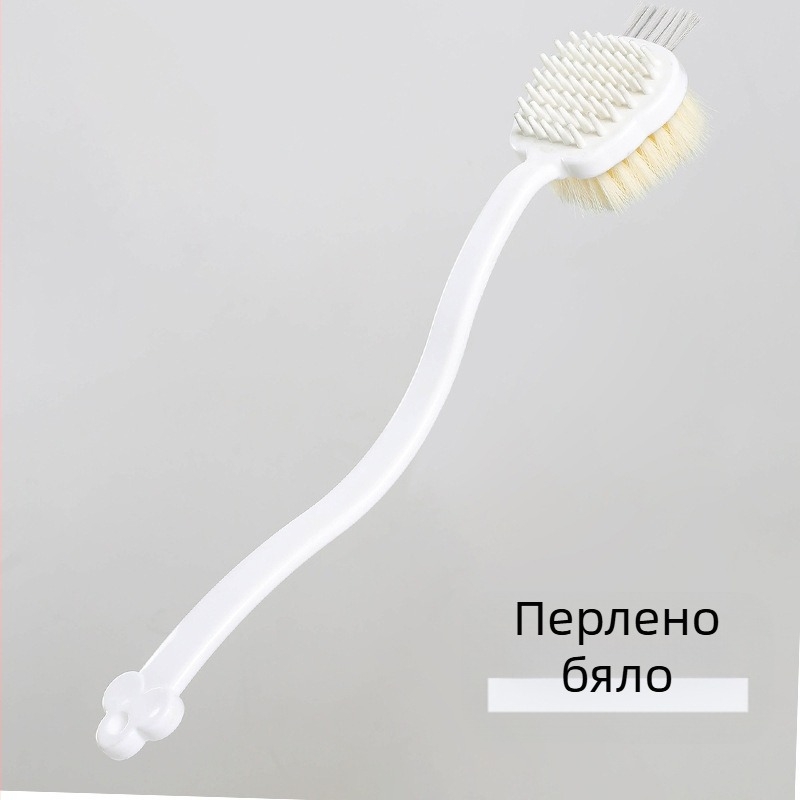 Многофункционална двустранна четка за вана три в едно, четка за вана с артефакт за триене на гърба, дълга дръжка, мека коса, мързелива мека четка за вана
