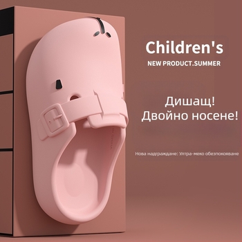 Детски чехли Kapi Bala за момчета, лято 2025, нови, неплъзгащи се плажни сандали за момичета с големи дупки