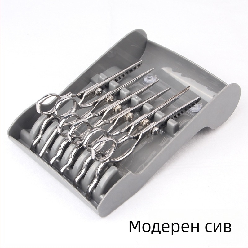 Държач за фризьорски ножици, креативен държач за ножици за поставяне на инструменти за стилист, ножици за бръснарница, неплъзгаща се фиксирана кутия за съхранение