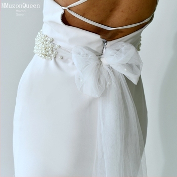 Дамски перлен колан Manzhen, модна рокля, декоративен дантелен колан, модна рокля, перлена верига за талия M122