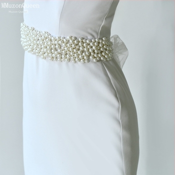Дамски перлен колан Manzhen, модна рокля, декоративен дантелен колан, модна рокля, перлена верига за талия M122