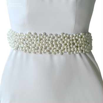 Дамски перлен колан Manzhen, модна рокля, декоративен дантелен колан, модна рокля, перлена верига за талия M122
