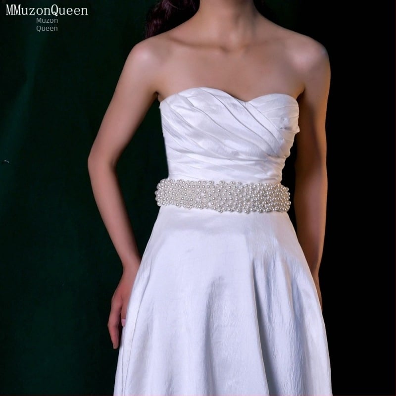 Дамски перлен колан Manzhen, модна рокля, декоративен дантелен колан, модна рокля, перлена верига за талия M122