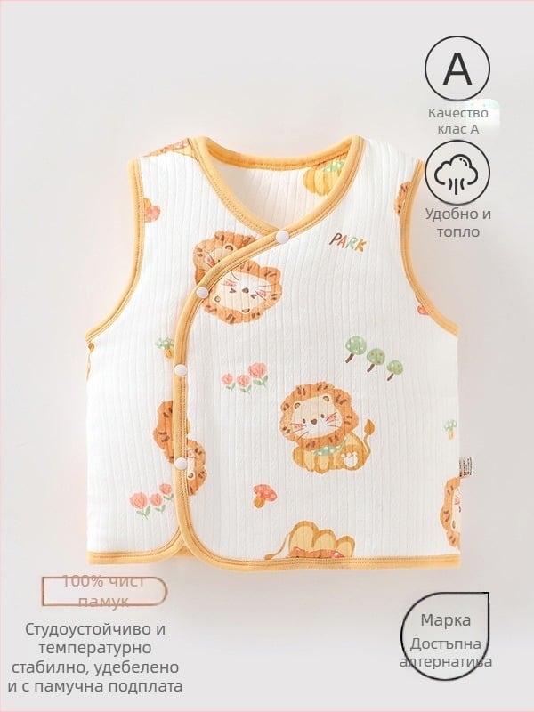 Бебешка жилетка, есенно и зимно връхно облекло, жилетка за новородено, есенно и зимно, дебела бебешка жилетка тип А, топла вътрешна дреха