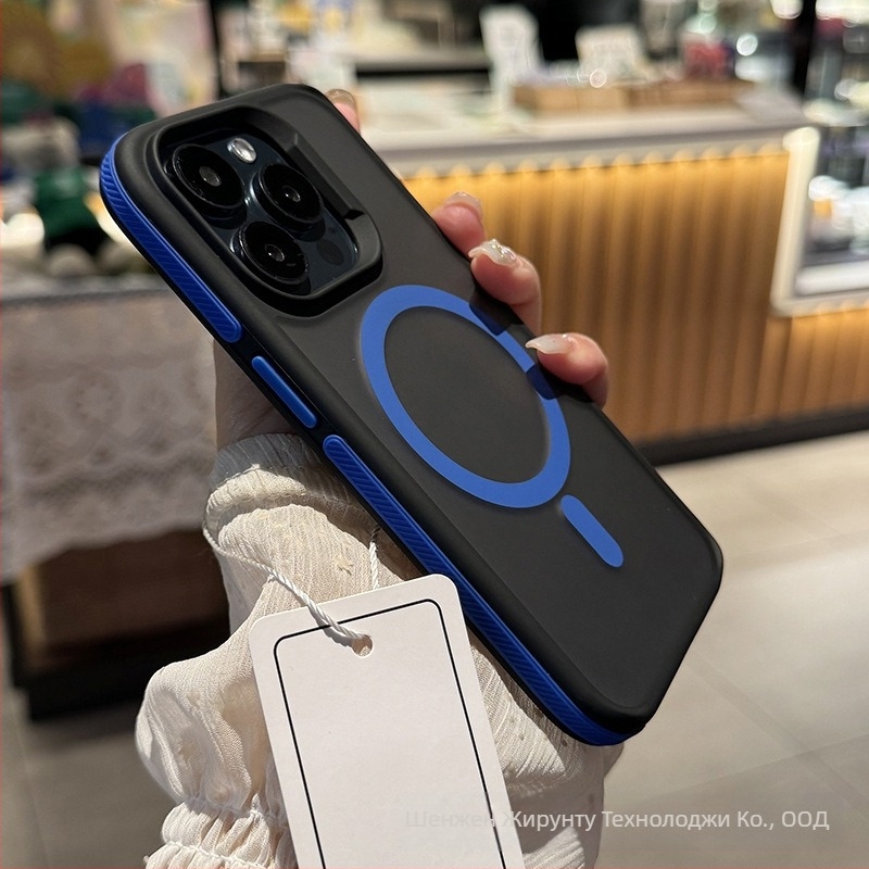Калъф за iPhone 14 Pro Max, двуцветен магнитен, матов финиш, MagSafe