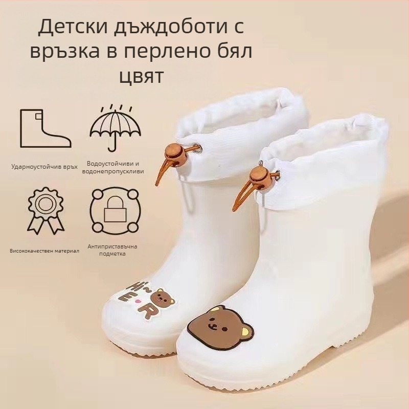 Детски гумени ботуши, Бебешки гумени ботуши с неплъзгаща се подметка за момчета, Учебни ботуши за момичета, Детски водни обувки, Водоустойчиви детски гумени обувки
