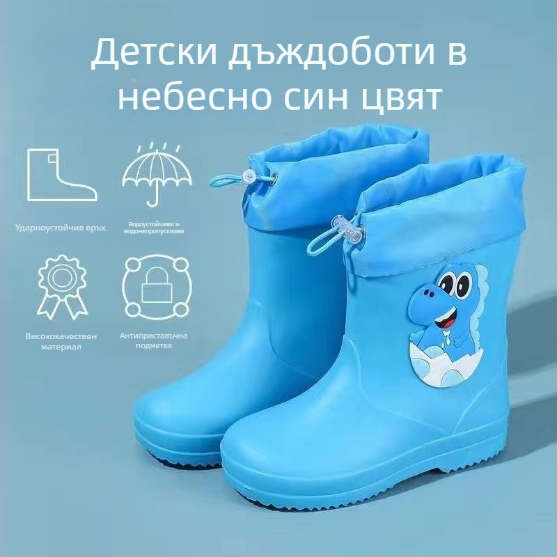 Детски гумени ботуши, Бебешки гумени ботуши с неплъзгаща се подметка за момчета, Учебни ботуши за момичета, Детски водни обувки, Водоустойчиви детски гумени обувки