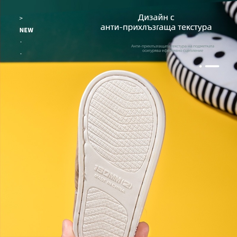 Детски платнени пантофи Fawn Millie, пролетни и есенни, сладко мече с анимационен герой, за момчета и момичета, нежни домашни пантофи