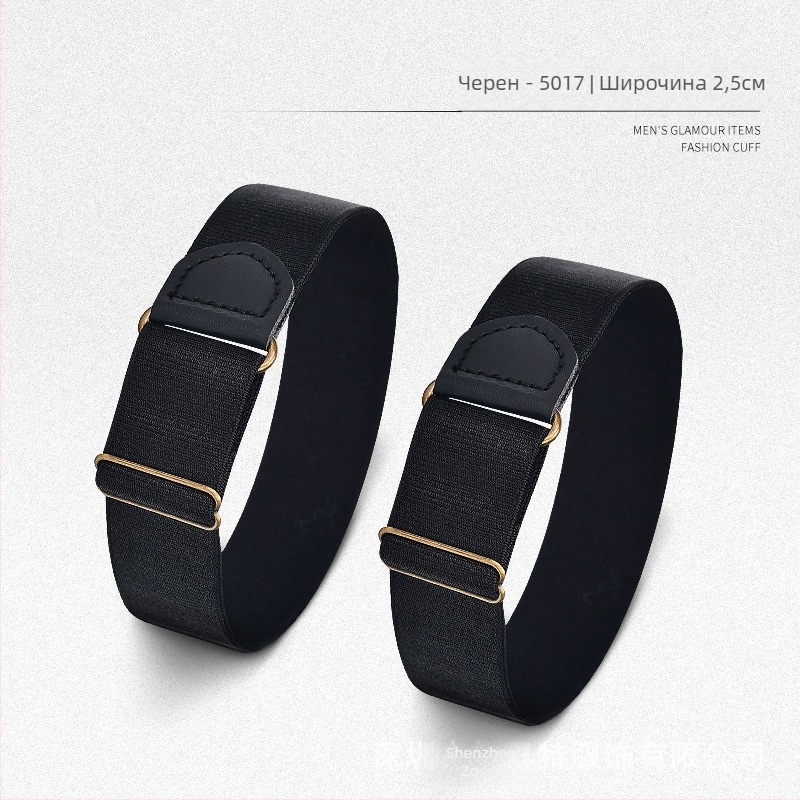 Мъжка риза с ръкави, скъсяващи се артефактни ръкави, европейски и американски ретро фиксирани, луксозни, бармански, бар риза, противоплъзгащ пръстен