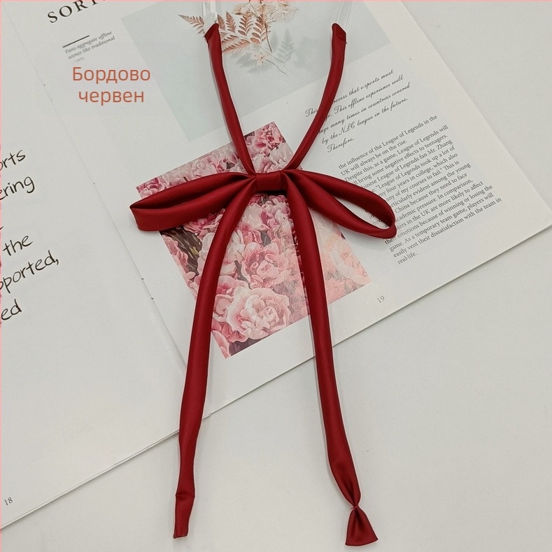 На склад едро без вратовръзки въжена панделка едноцветна панделка японски колежански стил JK униформа тънка дълга дръжка папионка за жени