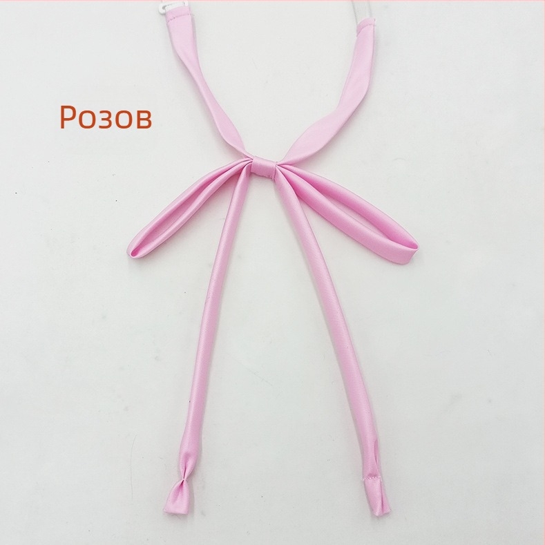 На склад едро без вратовръзки въжена панделка едноцветна панделка японски колежански стил JK униформа тънка дълга дръжка папионка за жени