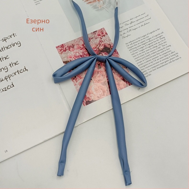 На склад едро без вратовръзки въжена панделка едноцветна панделка японски колежански стил JK униформа тънка дълга дръжка папионка за жени