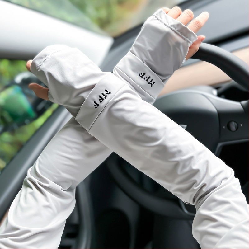 Летни ледено копринени ръкави за мъже 2024 Слънцезащита Ледени ръкави Анти-UV защита за ръцете при шофиране Сенник Ръкави Дишащи