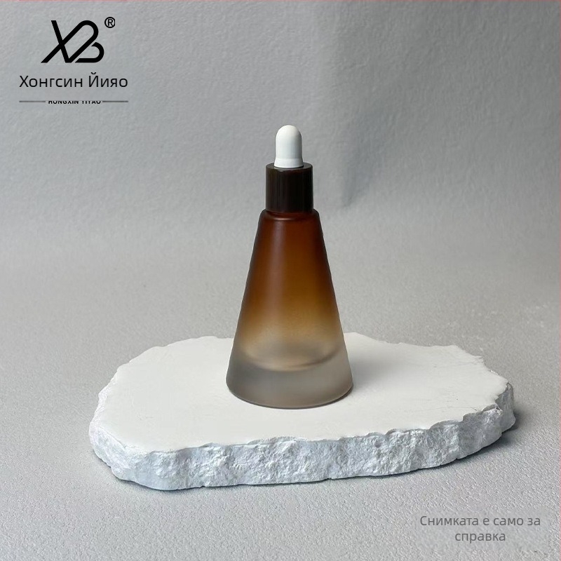 Ново на склад 20 мл матирано чай конична бутилка с дебело дъно спрей бутилка с капкомер етерично масло парфюм бутилка есенция под-бутилка