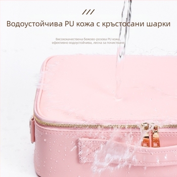 Комплект за красота, фризьорски аксесоари, амбулаторен куфар, кожен куфар за гримьор с колелца, многофункционален бръснарски салон, козметика за грим