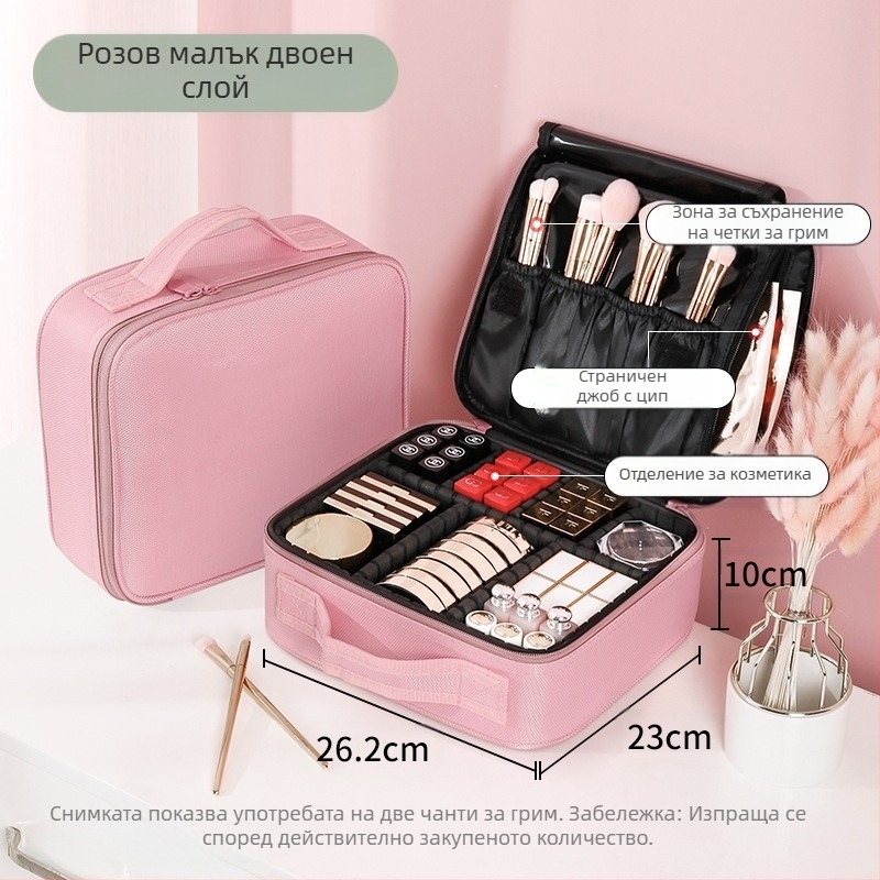 Комплект за красота, фризьорски аксесоари, амбулаторен куфар, кожен куфар за гримьор с колелца, многофункционален бръснарски салон, козметика за грим