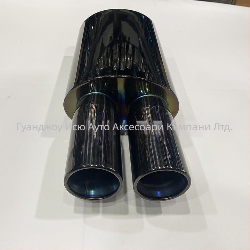 Фабрика Директна автомобилна модификация от неръждаема стомана за спортни автомобили звукова вълна универсална изпускателна тръба наклонено оръдие с нисък, тежък и дебел звуков барабан