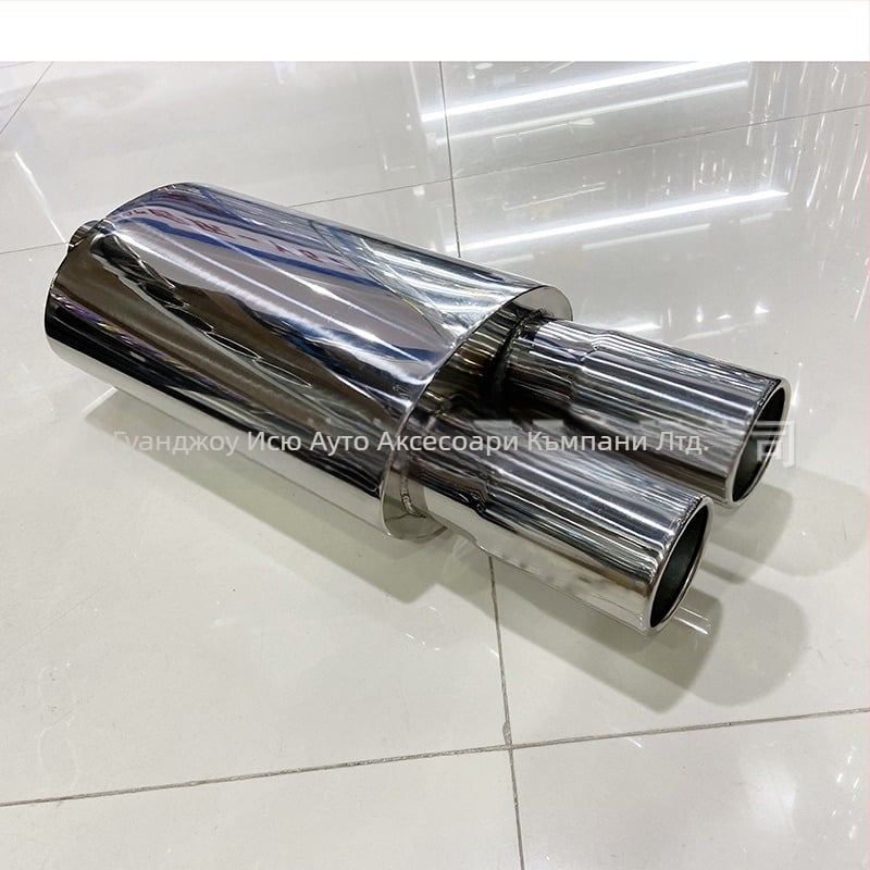 Фабрика Директна автомобилна модификация от неръждаема стомана за спортни автомобили звукова вълна универсална изпускателна тръба наклонено оръдие с нисък, тежък и дебел звуков барабан