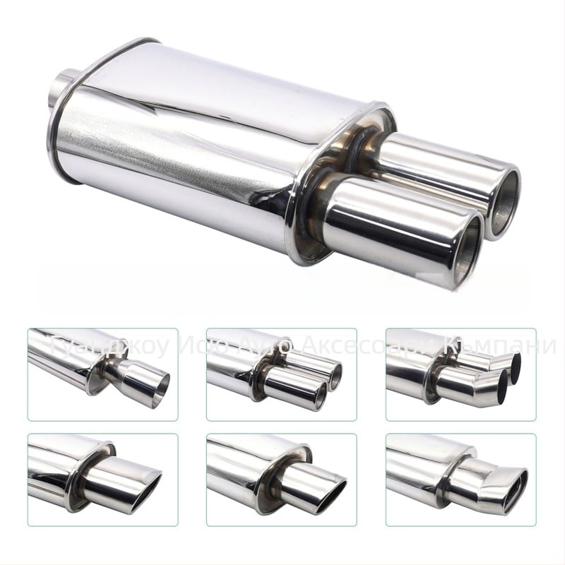 Фабрика Директна автомобилна модификация от неръждаема стомана за спортни автомобили звукова вълна универсална изпускателна тръба наклонено оръдие с нисък, тежък и дебел звуков барабан