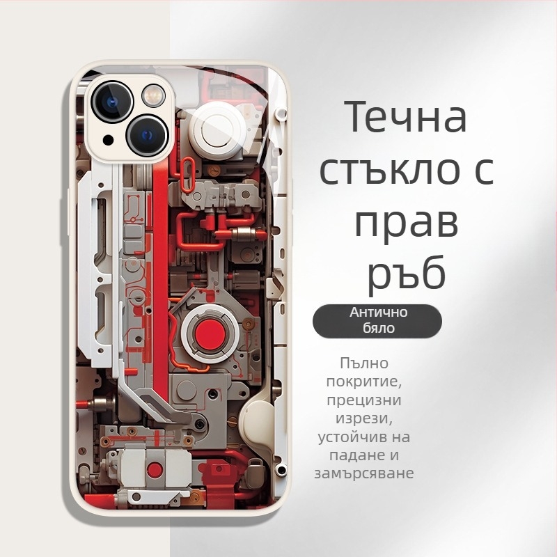 Мъжки калъф за телефон за iPhone 7, 11, 12 mini, 12, 13 Pro/Pro Max и 14 Pro Max — удароустойчив, с течно стъкло